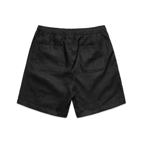 BLACK - BACK linen-shorts-18"-black-back